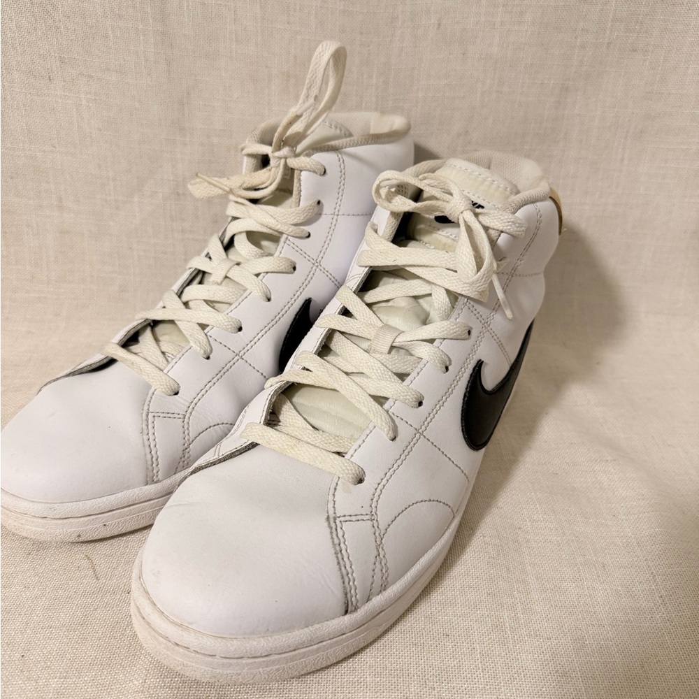 Nike White and Black High-Top Sneakers